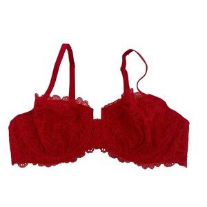 Soma Size 34C Red Unlined Balconette Lace Underwire Bra NWT